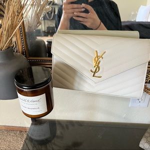 YSL wallet on chain WOC beige